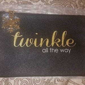 Black & gold Cosmetic travel bag large New